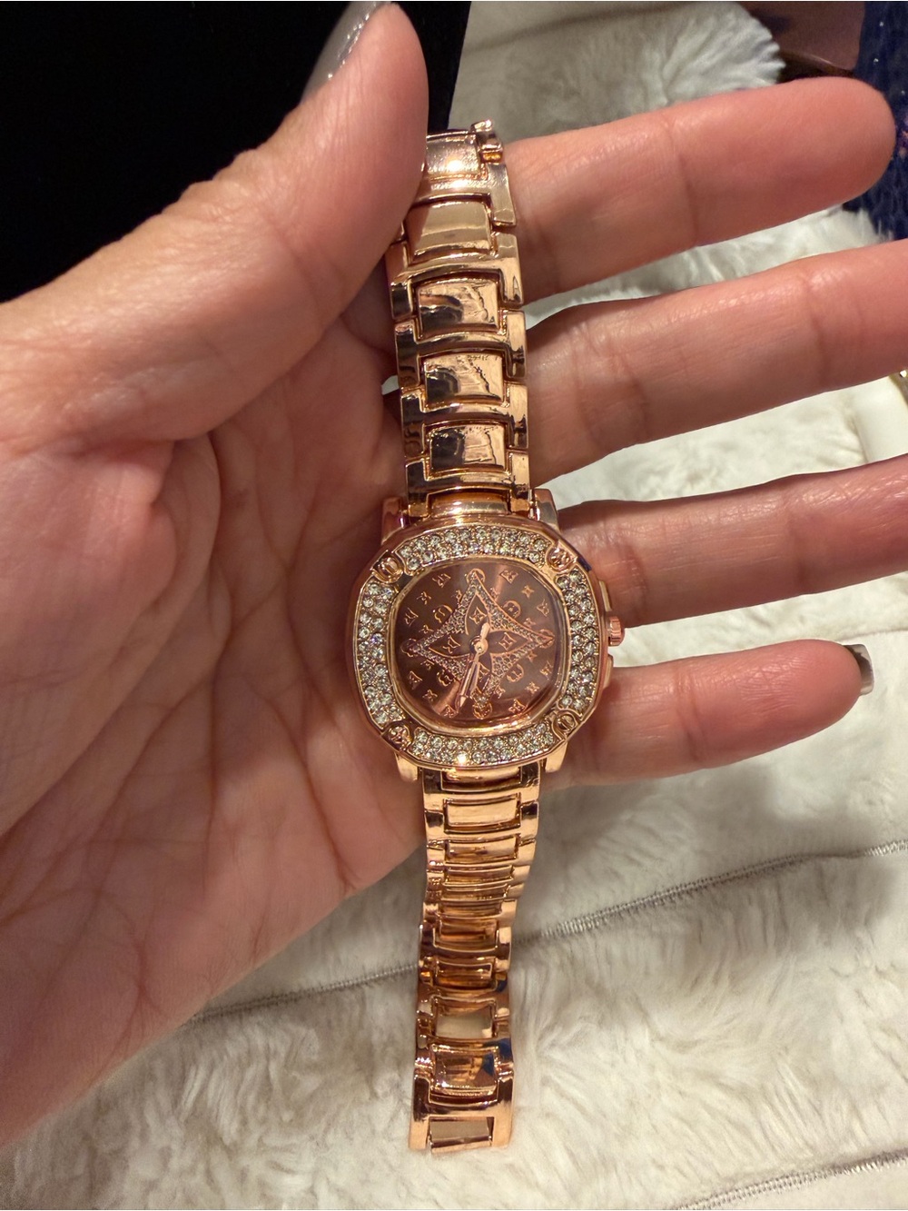 Women's Rose Gold Crystal Accent Bracelet Watch